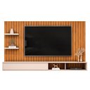 Ver imagem 3 de Painel Ripado Tv 60 Pol com Bancada Suspensa 179cm Joan D05 Freijó Off White - Lyam Decor