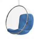 Ver imagem 3 de Poltrona Bubble Chair Couro Sintético Linha Premium Sala Quarto Recepção Design Moderno Casa - Azul