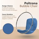 Ver imagem 2 de Poltrona Bubble Chair Couro Sintético Linha Premium Sala Quarto Recepção Design Moderno Casa - Azul