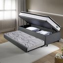 Ver imagem 3 de Bicama Box Baú Linho Cinza 88x188 com Colchão Molas Ensacadas Cama Inhouse Ecoflex