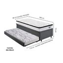 Ver imagem 2 de Bicama Box Baú Linho Cinza 88x188 com Colchão Molas Ensacadas Cama Inhouse Ecoflex