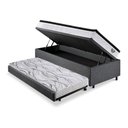 Ver imagem 4 de Bicama Box Baú Linho Cinza 88x188 com Colchão Molas Ensacadas Cama Inhouse Ecoflex