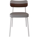 Ver imagem 2 de Kit 06 Cadeiras Estofada para Sala de Jantar Astrid Branco C01 Linho Cinza Courino Whisky - Lyam