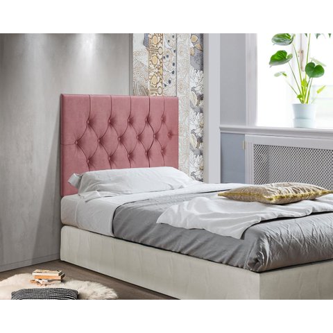 Cabeceira Painel Cama Box Solteiro 90 Cm Capitonê Suspensa - Rose Suede