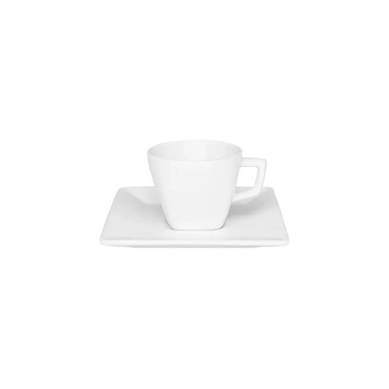 Xícara Chá 200ml com Pires Quadrada Quartier White Oxford