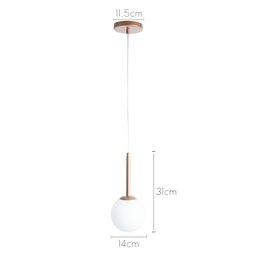 Pendente Jabuticaba /1 Globo de Vidro - Rose Gold - 2