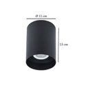 Ver imagem 2 de 5 Spot Plafon Sobrepor Redondo Par20 Direcionavel Preto Externo Lup02
