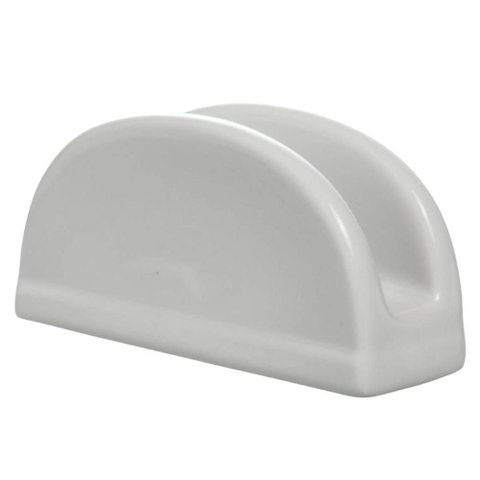 Porta Guardanapo Porcelana Blanc Branco 11,5x4x5,5cm Suporte Mesa Posta