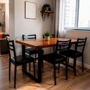 Ver imagem 5 de Mesa Industrial para Ambiente Biofílico Madeira Maciça Lanna com Ferragem 1,80m Preto