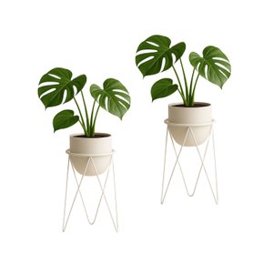 Kit 2 Suportes Tripé 45x15 para Vaso de Chão em Aço Carbono - Médio Nv516bpg