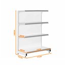 Ver imagem 3 de Gôndola Prateleira Supermercado 4 Níveis 40x30 New Plus 1,40m Ponta Verde - SA Gôndolas