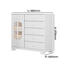 Ver imagem 3 de Cômoda Diamante 100% MDF 5 Gavetas 1 Porta