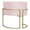 Kit 3 Poltronas Decorativa Sala de Estar Luana Base Gold Suede Rosa Claro - Montanaris Decor MD MONT - 3