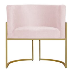 Kit 3 Poltronas Decorativa Sala de Estar Luana Base Gold Suede Rosa Claro - Montanaris Decor MD MONT - 2