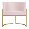 Kit 3 Poltronas Decorativa Sala de Estar Luana Base Gold Suede Rosa Claro - Montanaris Decor MD MONT - 2