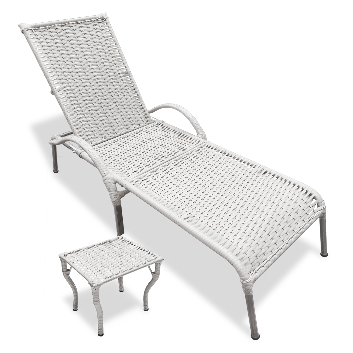 2 Cadeiras Fibra Sintética Regulável P/ Varanda Julia + Mesa Cor:branco - 7
