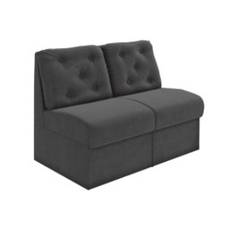 Sofá 2 Lugares Suede Pequeno Espuma D28 90x85x80:cinza - 1 Sofá 2 Lugares Suede Pequeno Espuma D28 90x85x80:cinza - 1