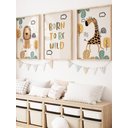 Ver imagem 1 de Kit 3 Quadros Decorativos Infantil Animais Safari No17