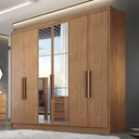 Ver imagem 2 de Guarda Roupa Casal Linea 6 Portas 4 Gavetas Cumaru 23 com Espelho – Novo Horizonte