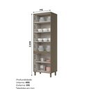 Ver imagem 3 de Cristaleira Lora 4 Portas 4 Prateleiras MDF-Vidro 71,5cm Casa 812