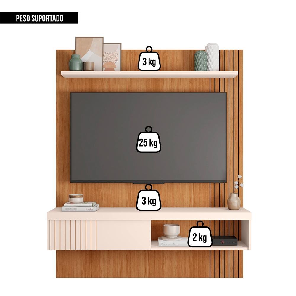 Painel para Tv 55 Polegadas Marrom Moon Caemmun - 8