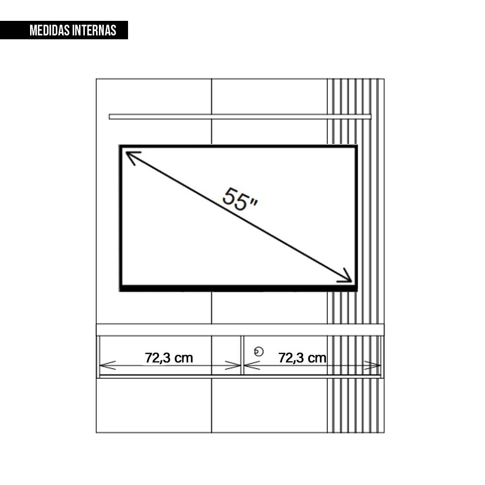 Painel para Tv 55 Polegadas Marrom Moon Caemmun - 9