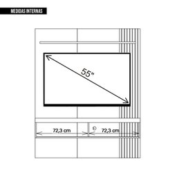 Painel para Tv 55 Polegadas Marrom Moon Caemmun - 9
