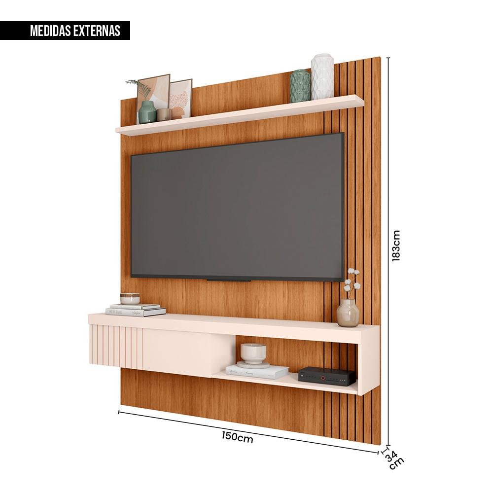 Painel para Tv 55 Polegadas Marrom Moon Caemmun - 6