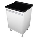 Ver imagem 2 de Tanque de Lavanderia 34 Litros Gabinete com Sifão e Válvula Cor:pretobranco