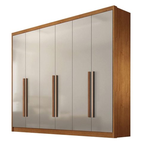 Guarda Roupa Casal Linea 6 Portas 8 Gavetas Cinamomo Fendi - Novo Horizonte