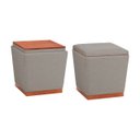 Ver imagem 1 de Puff Decorativo Retrô - Tecido Cinza Grafite