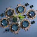Ver imagem 3 de Aparelho de Jantar Porto Brasil 30 Peças Cerâmica Orgânico Oceano - 6 Pessoas Stoneware Verde Petról