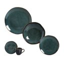 Ver imagem 1 de Aparelho de Jantar Porto Brasil 30 Peças Cerâmica Orgânico Oceano - 6 Pessoas Stoneware Verde Petról