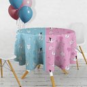 Ver imagem 1 de 4 Toalha Mesa Festa TNT Chá Revelação Menina Menino Redonda