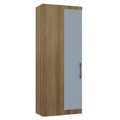 Guarda Roupa Canto Reto 90cm com 1 Porta Delphi Avelã/grey L01 - Mpozenato