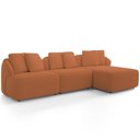 Ver imagem 2 de Sofá 3 Lugares com Chaise Direito Sala Living 248cm Arlo F04 Bouclê Terracota - Lyam Decor