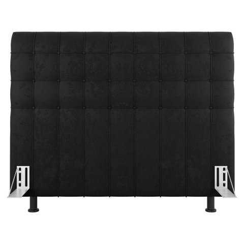 Cabeceira Cama Box Casal Queen Size Dahlia 160cm com Frame Sintético Preto - Abmaza