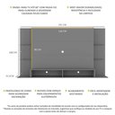 Ver imagem 5 de Painel Tv 60" Com Prateleiras De Vidro Brasil Multimóveis Br2739 Grafite