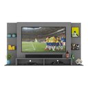 Ver imagem 3 de Painel Tv 60" Com Prateleiras De Vidro Brasil Multimóveis Br2739 Grafite
