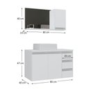 Ver imagem 2 de Conjunto Gabinete Banheiro Prisma 80cm Gabinete + Cuba + Espelheira Branco Inteiro