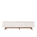 Ver imagem 3 de Rack para TV até 75 Polegadas 220cm Pés em Madeira Maciça Flynt Off White/Natural