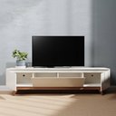 Ver imagem 2 de Rack para TV até 75 Polegadas 220cm Pés em Madeira Maciça Flynt Off White/Natural