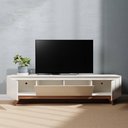 Ver imagem 2 de Rack para Tv até 75 Polegadas Clint (220cm) - Off White Fosco/natural