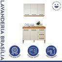 Ver imagem 2 de Lavanderia Modulada Armário Aéreo e Balcão Brasilia - Kaiki Móveis Nature/off White