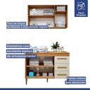 Ver imagem 6 de Lavanderia Modulada Armário Aéreo e Balcão Brasilia - Kaiki Móveis Nature/off White