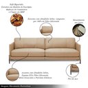 Ver imagem 3 de Sofá Decorativo Karine 4 Lugares Sala de Estar 270cm Pés em Aço Couro Nude G88 - Gran Belo