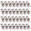 Ver imagem 4 de Kit 8 Conjuntos De Mesa Com 4 Cadeiras De Madeira Dobravel 120X70 Imbuia - Marrom