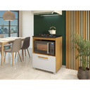 Ver imagem 1 de Balcão Cooktop 4 Bocas Turim 1 Porta Nicho Funcional Compacto:freijo