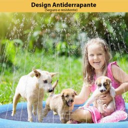 Piscina Tapete Chafariz Inflavel Fonte Agua Pet Cachorro Criança Verao Sol Calor Divertido Camping J - 2