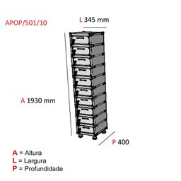 Armario Porta Objeto 10 Portas Aço Apop 501/10  - 3